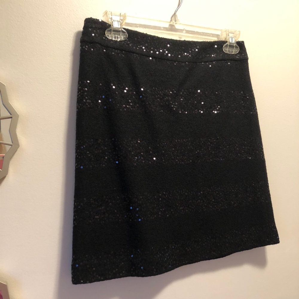 Loft black sequin skirt